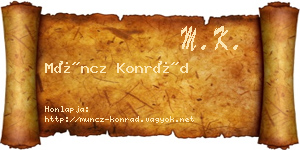 Müncz Konrád névjegykártya